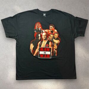 WWE Raw Is War Graphic T-Shirt Mens 2XL Black Stone Cold Undertaker Triple H Tee